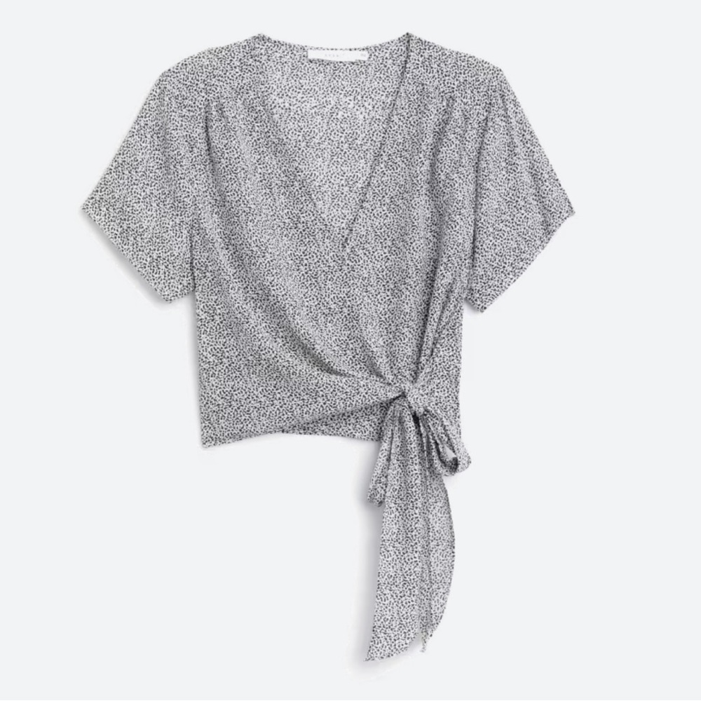 Ranya faux wrap cropped blouse.